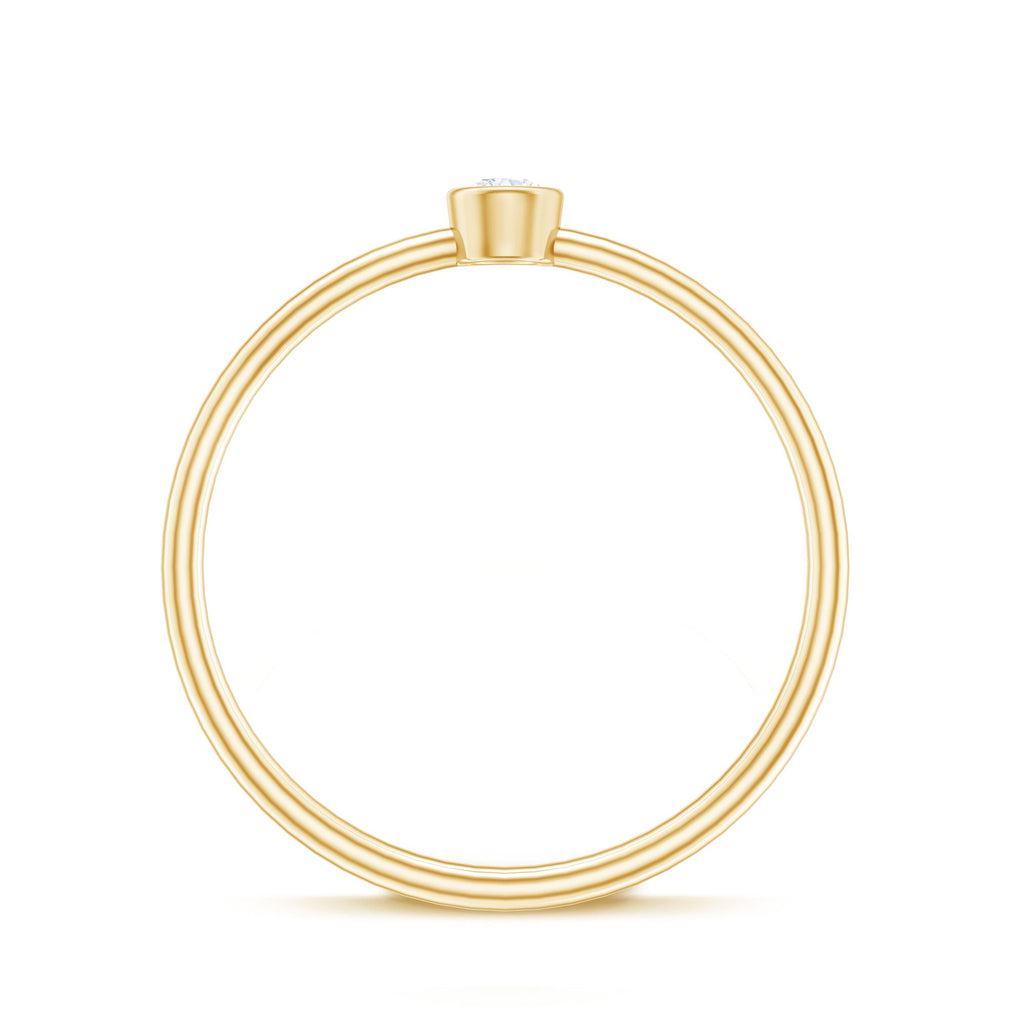 Natural Diamond Dainty Promise Ring in Bezel Setting