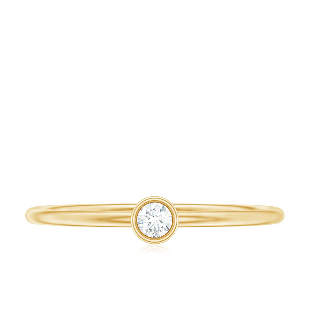 Natural Diamond Dainty Promise Ring in Bezel Setting