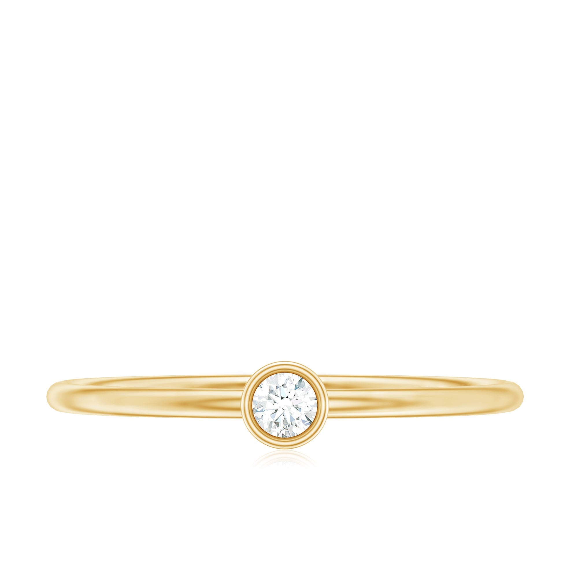 Natural Diamond Dainty Promise Ring in Bezel Setting