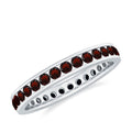 Certified Natural Garnet Eternity Ring in Channel Setting