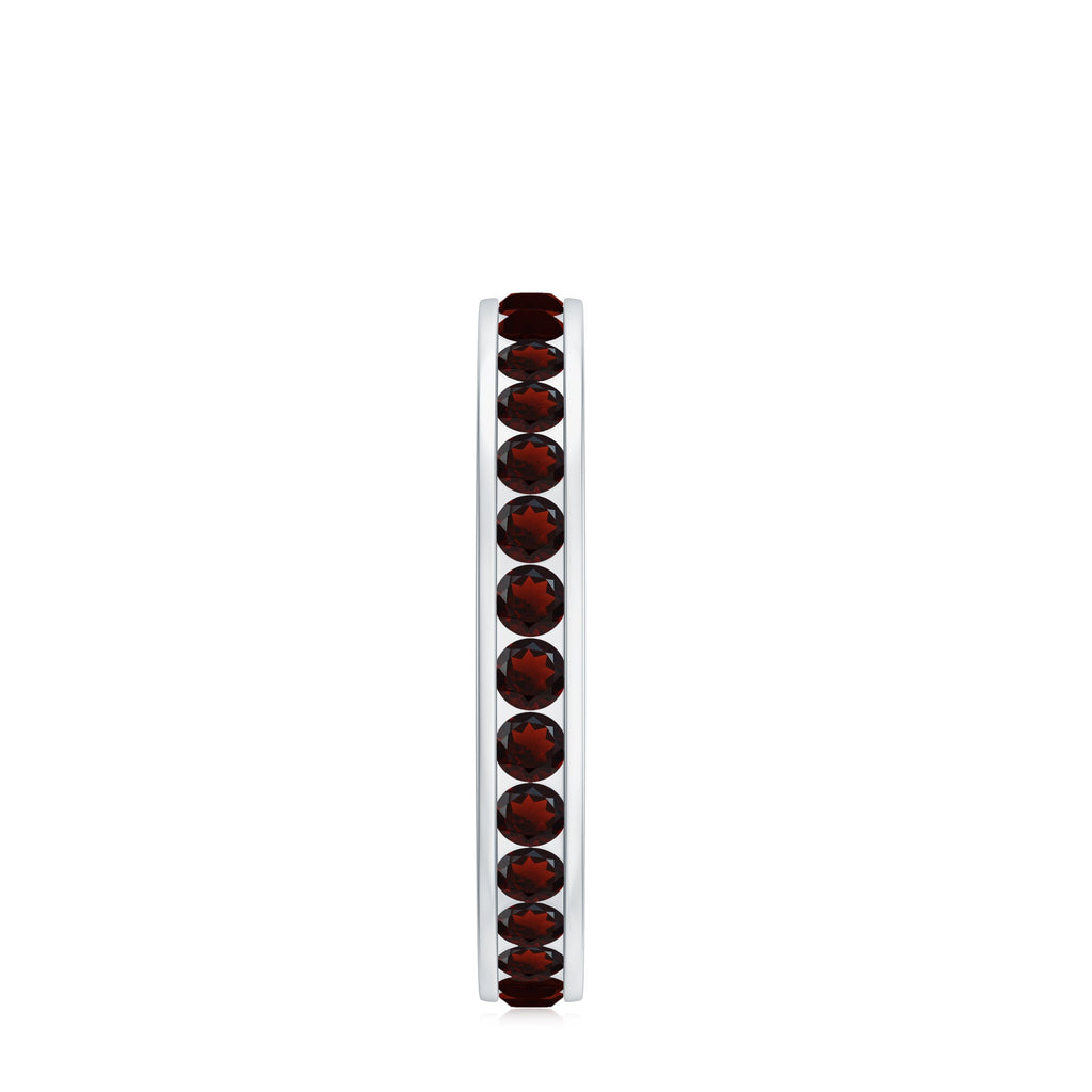 Certified Natural Garnet Eternity Ring in Channel Setting