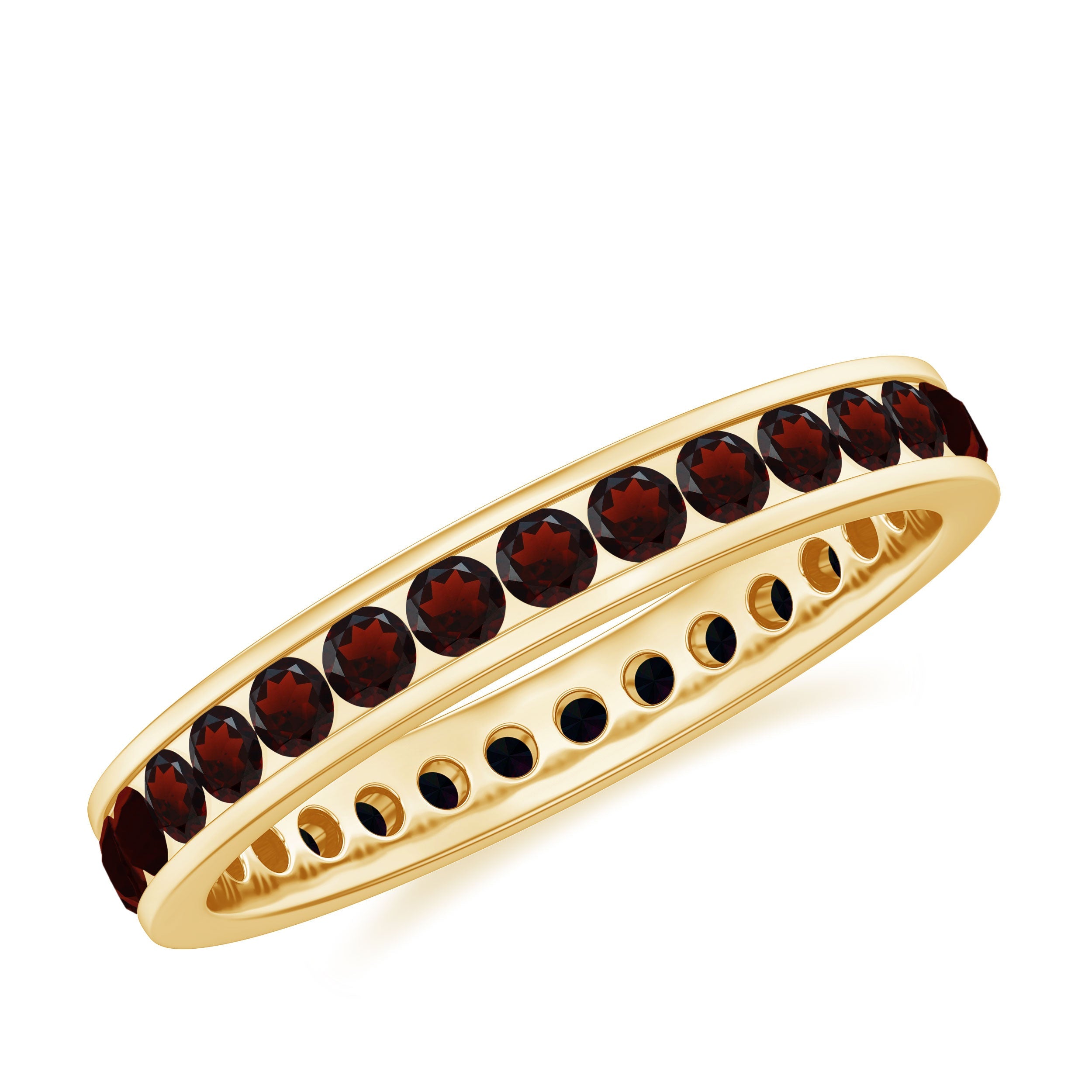 Certified Natural Garnet Eternity Ring in Channel Setting | Rings | Wiccan Center