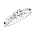Princess Cut Moissanite Three Stone Engagement Ring