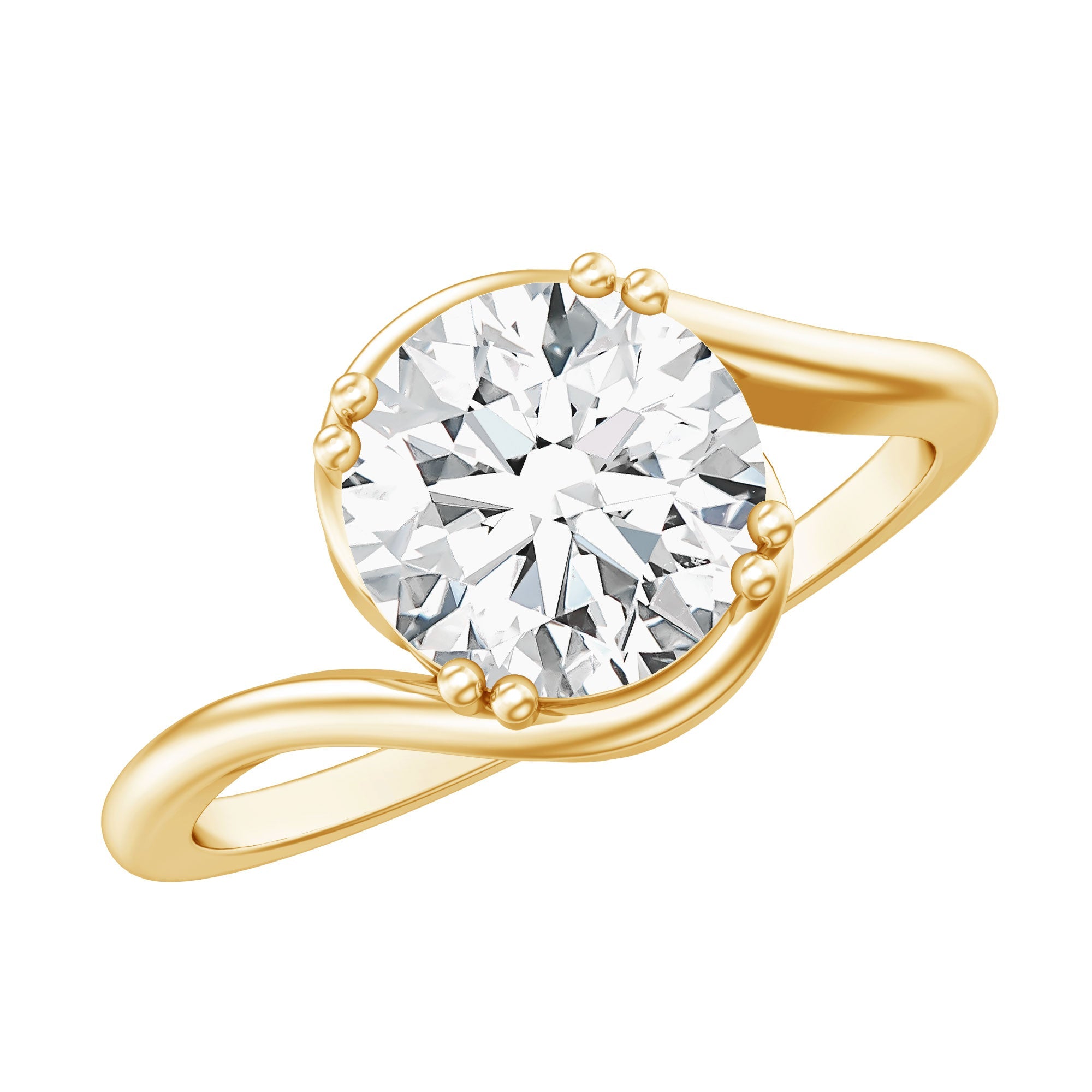 2 Carat Round Moissanite Bypass Engagement Ring | Rings | Wiccan Center