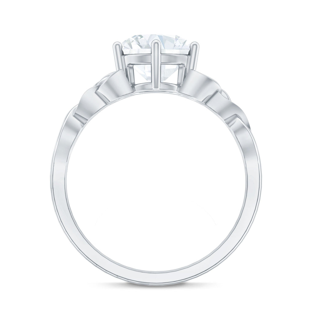 2 Carat Round Cut Moissanite Celtic Design Engagement Ring