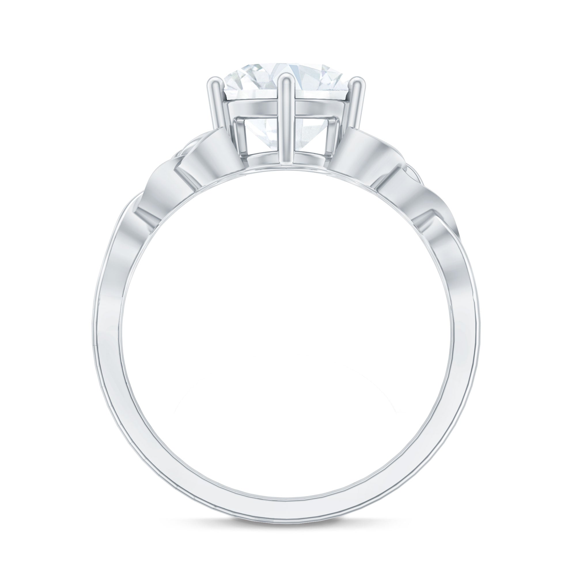 2 Carat Round Cut Moissanite Celtic Design Engagement Ring