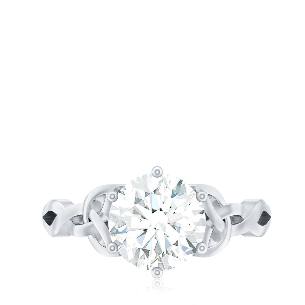 2 Carat Round Cut Moissanite Celtic Design Engagement Ring