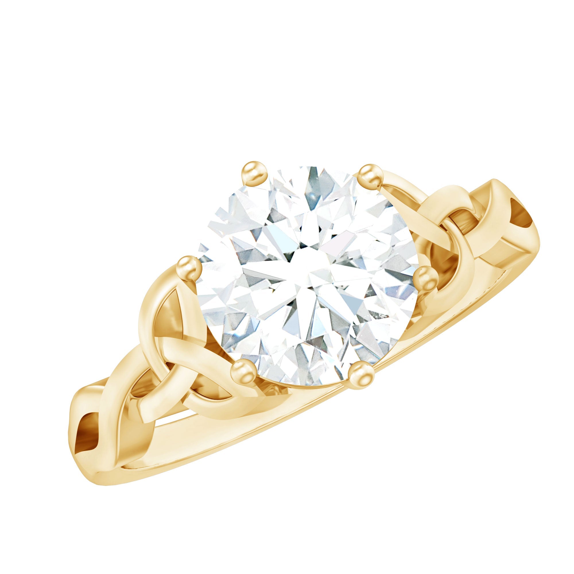 2 Carat Round Cut Moissanite Celtic Design Engagement Ring | Rings | Wiccan Center