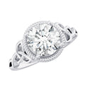 Brilliant Cut Moissanite Engagement Ring with Rope Frame