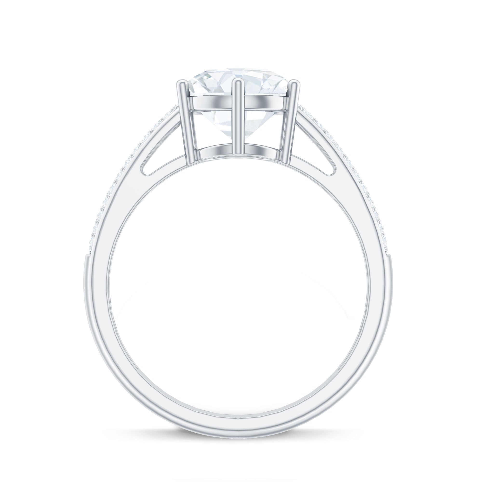 Certified Moissanite Side Stone Engagement Ring for Women