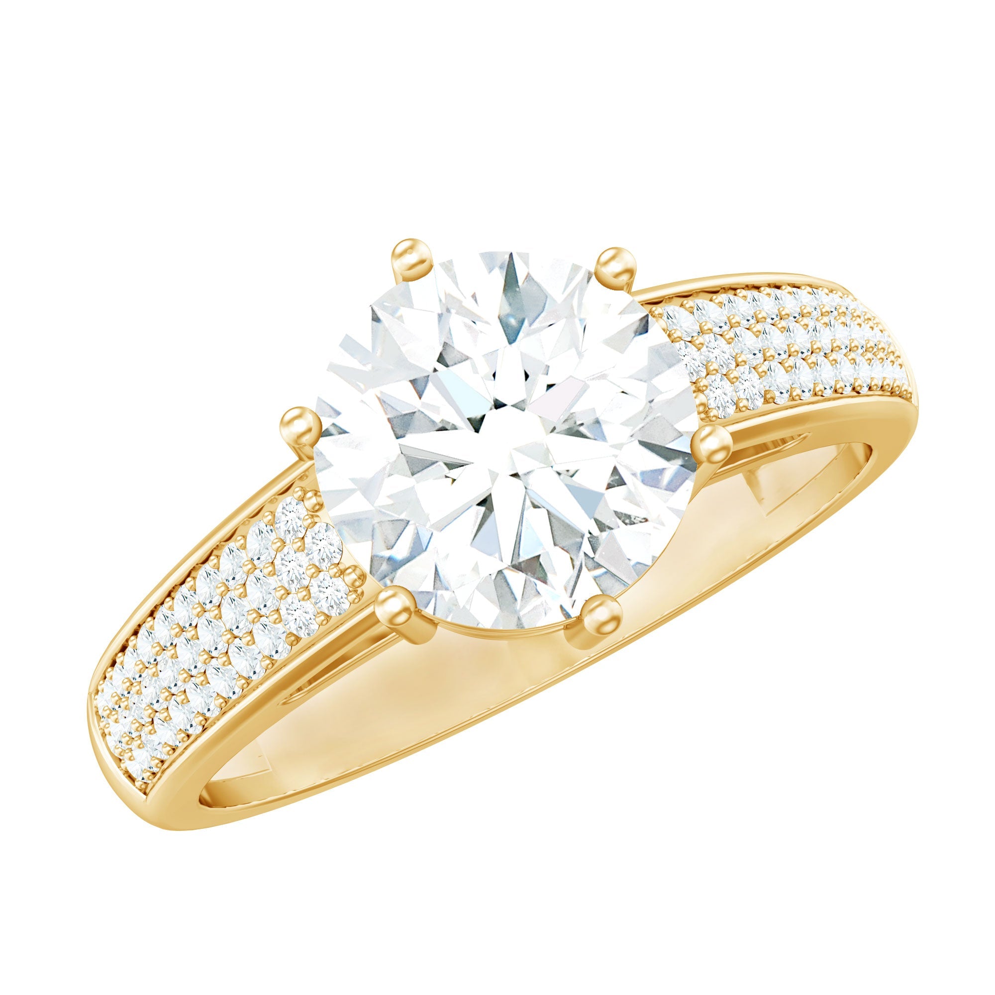 Certified Moissanite Side Stone Engagement Ring for Women | Rings | Wiccan Center