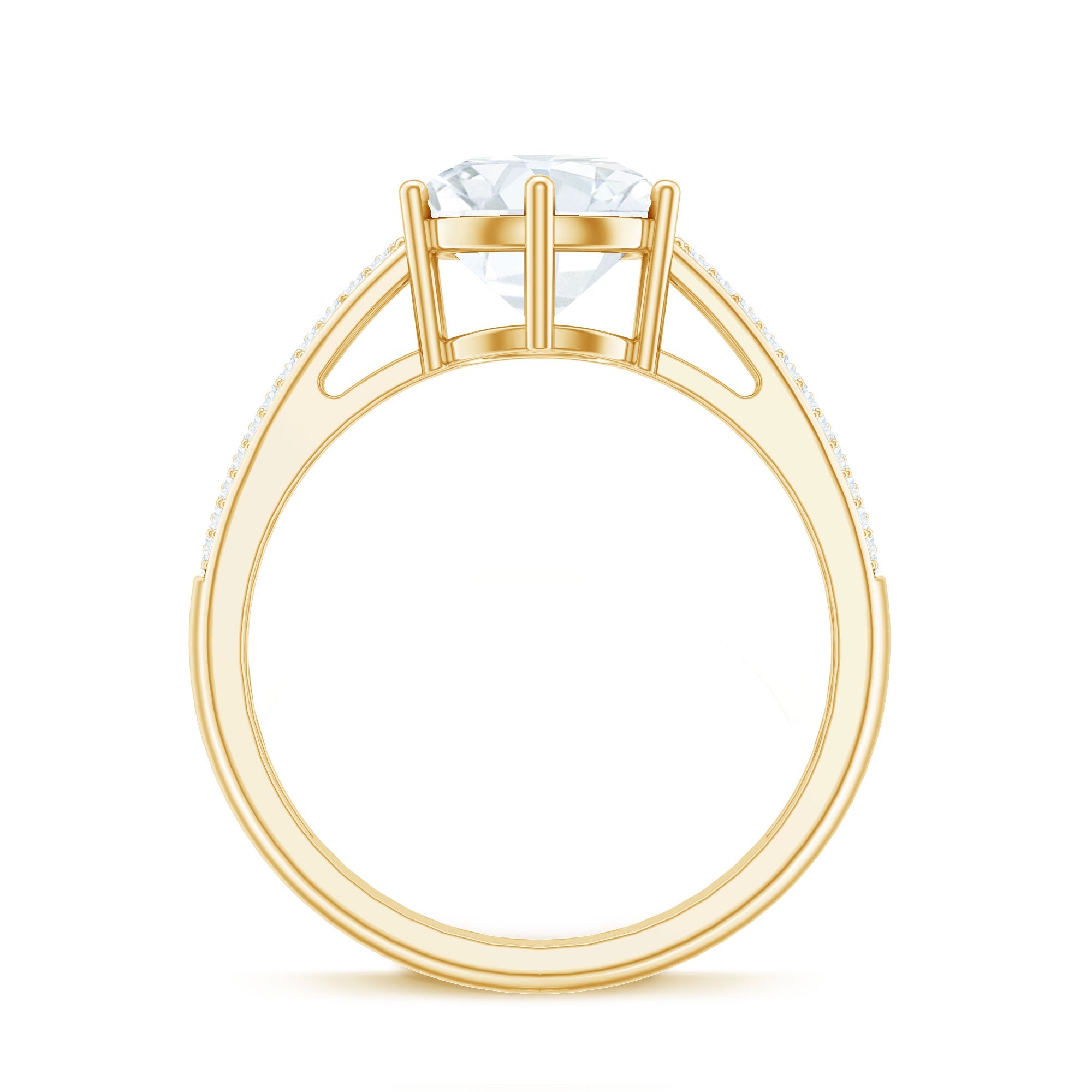 Certified Moissanite Side Stone Engagement Ring for Women
