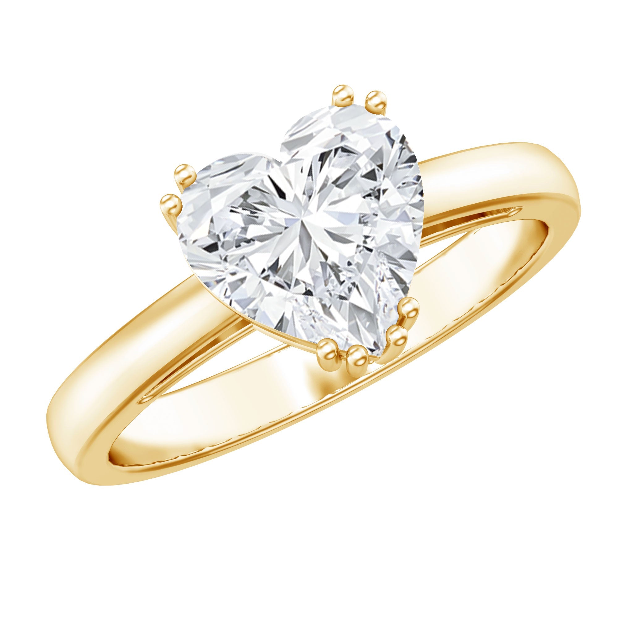 Certified Solitaire Moissanite Heart Engagement Ring For Women | Rings | Wiccan Center