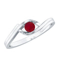 Natural Red Ruby Promise Ring with Bypass Shank