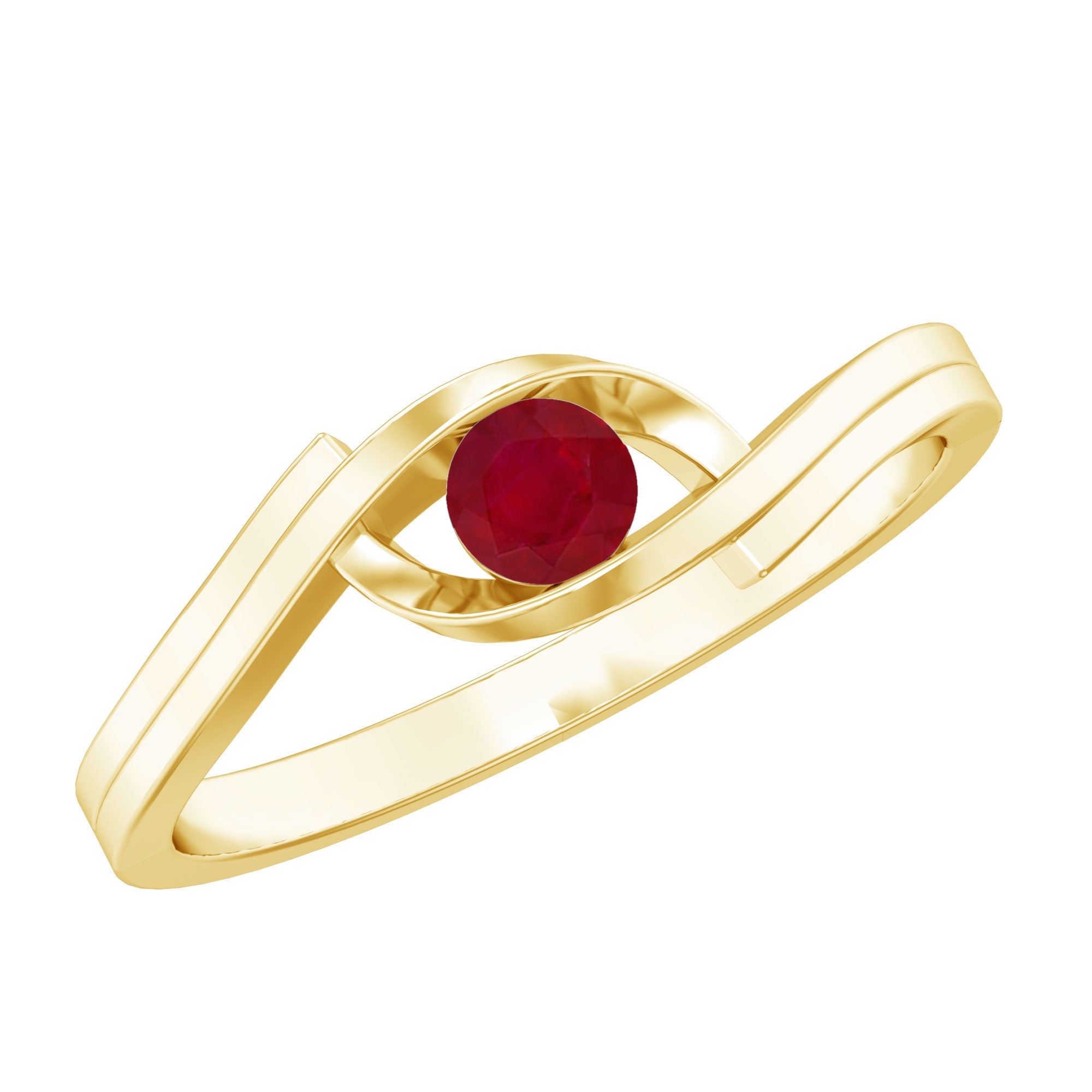 Natural Red Ruby Promise Ring with Bypass Shank | Rings | Wiccan Center
