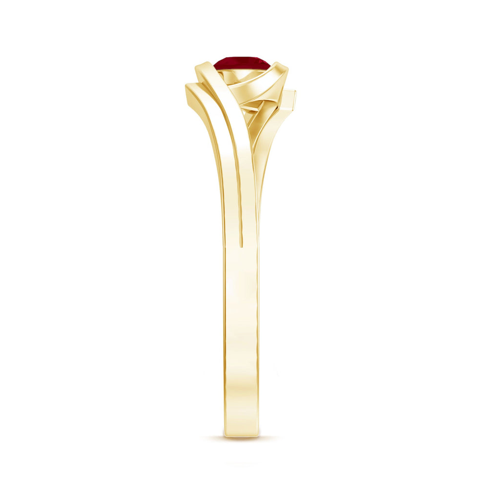 Natural Red Ruby Promise Ring with Bypass Shank