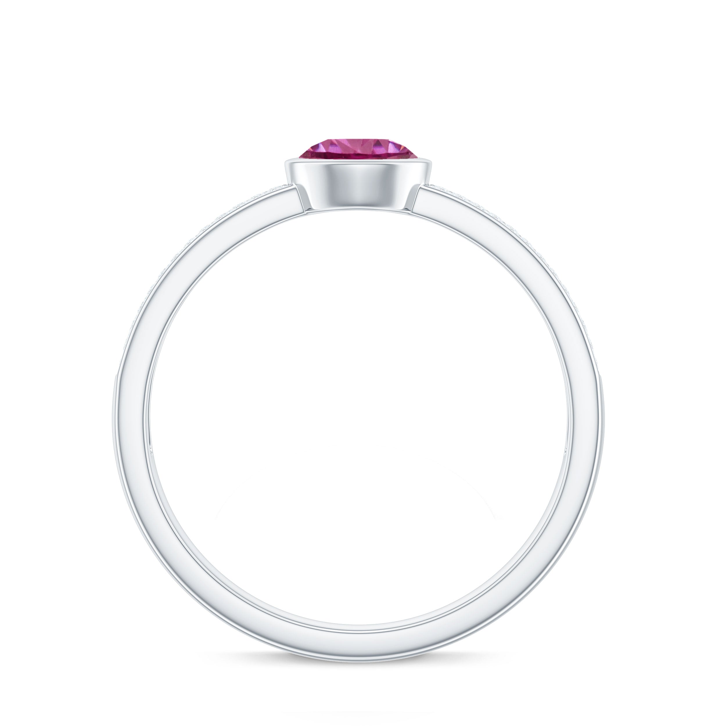0.4 Carat Solitaire Pink Tourmaline and Diamond Engagement Ring