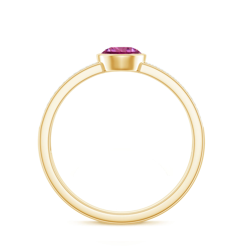 0.4 Carat Solitaire Pink Tourmaline and Diamond Engagement Ring