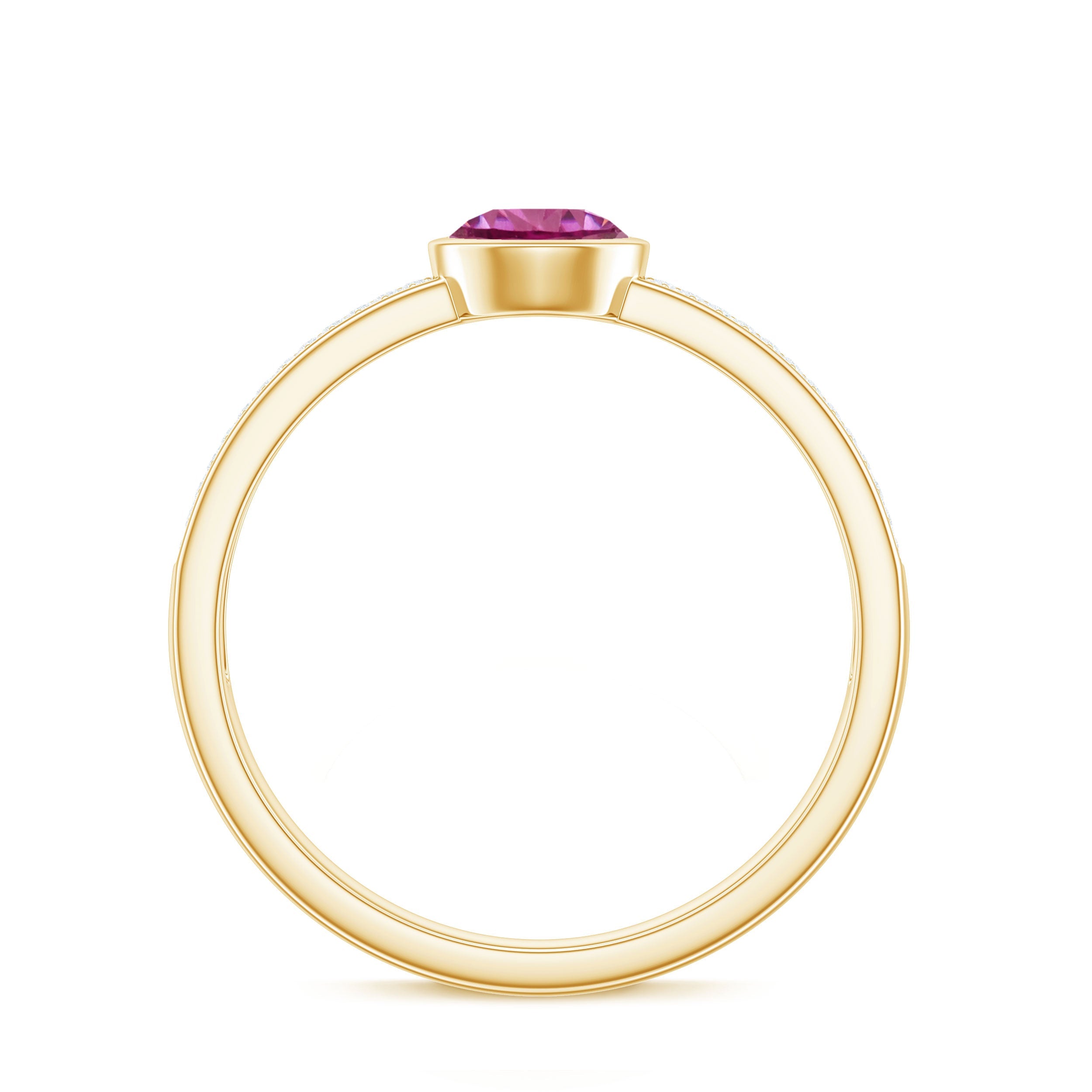0.4 Carat Solitaire Pink Tourmaline and Diamond Engagement Ring
