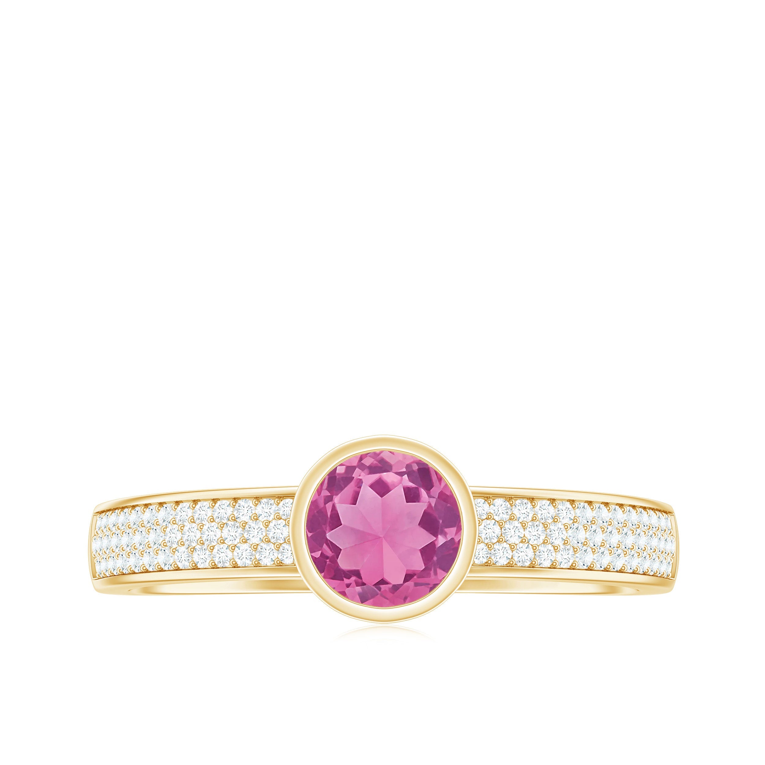 0.4 Carat Solitaire Pink Tourmaline and Diamond Engagement Ring