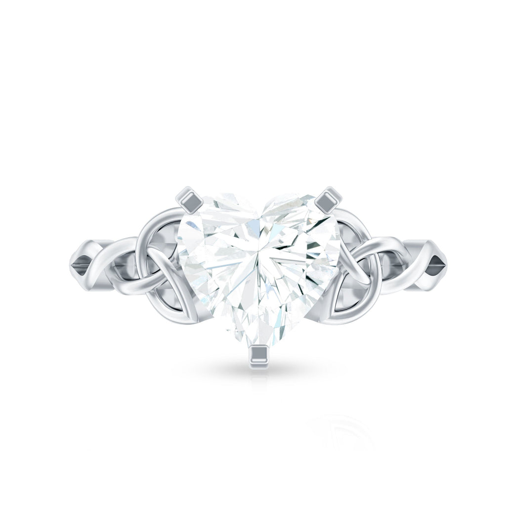 2 CT Heart Shaped Moissanite Celtic Knot Engagement Ring
