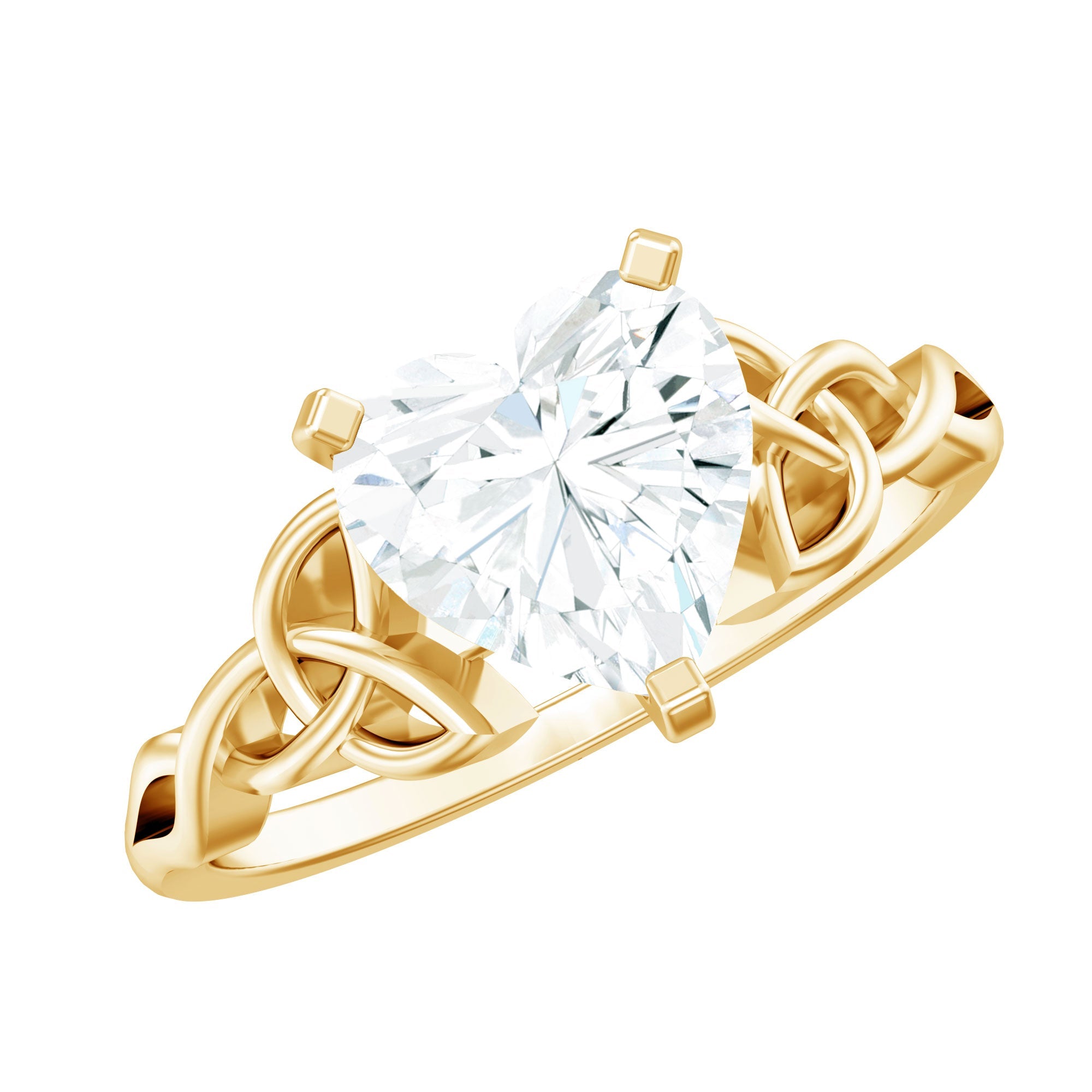 2 CT Heart Shaped Moissanite Celtic Knot Engagement Ring | Rings | Wiccan Center