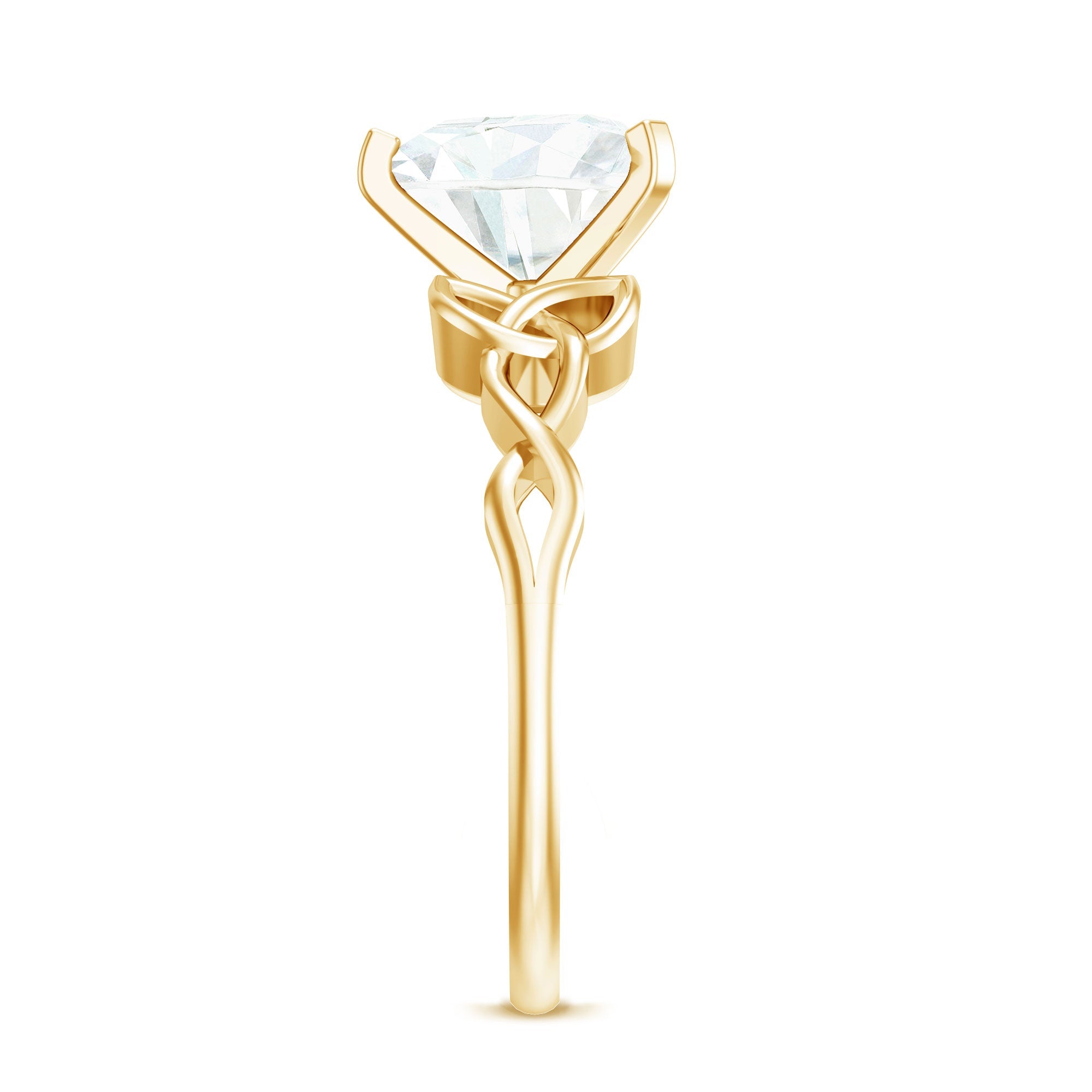 2 CT Heart Shaped Moissanite Celtic Knot Engagement Ring