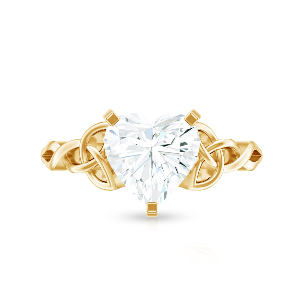2 CT Heart Shaped Moissanite Celtic Knot Engagement Ring