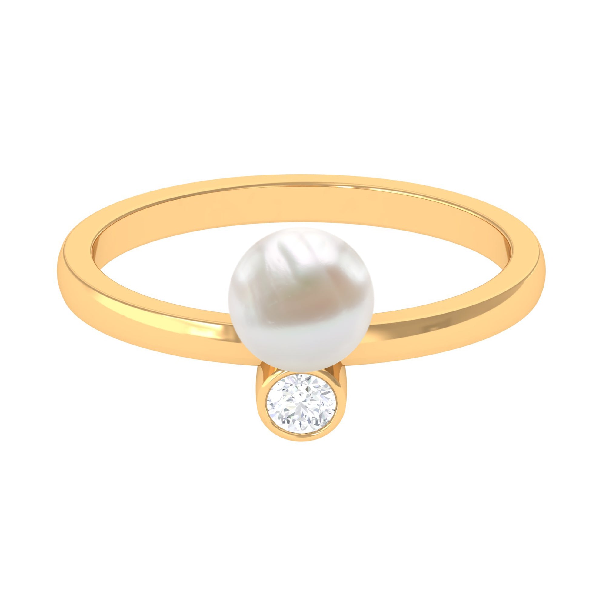 Freshwater Pearl Toi Et Moi Ring with Diamond | Rings | Wiccan Center