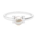 Cultured 2.2 Carat Freshwater Pearl Solitaire Engagement Ring with Diamond