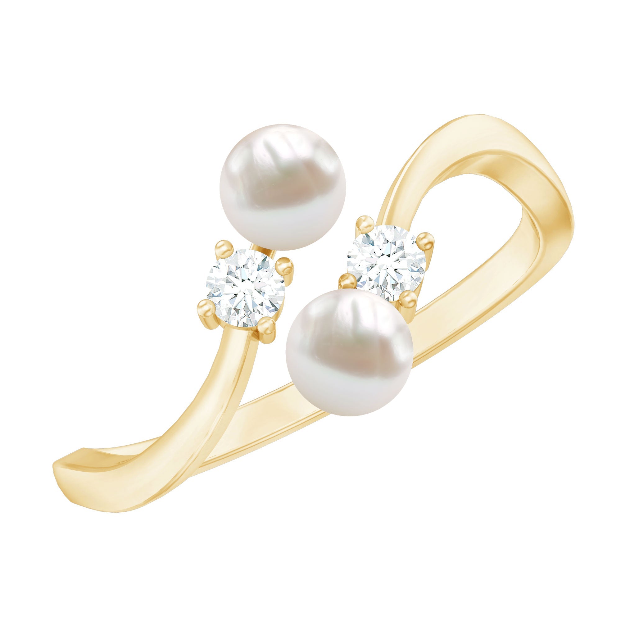 Freshwater Pearl and Diamond Wrap Ring | Rings | Wiccan Center