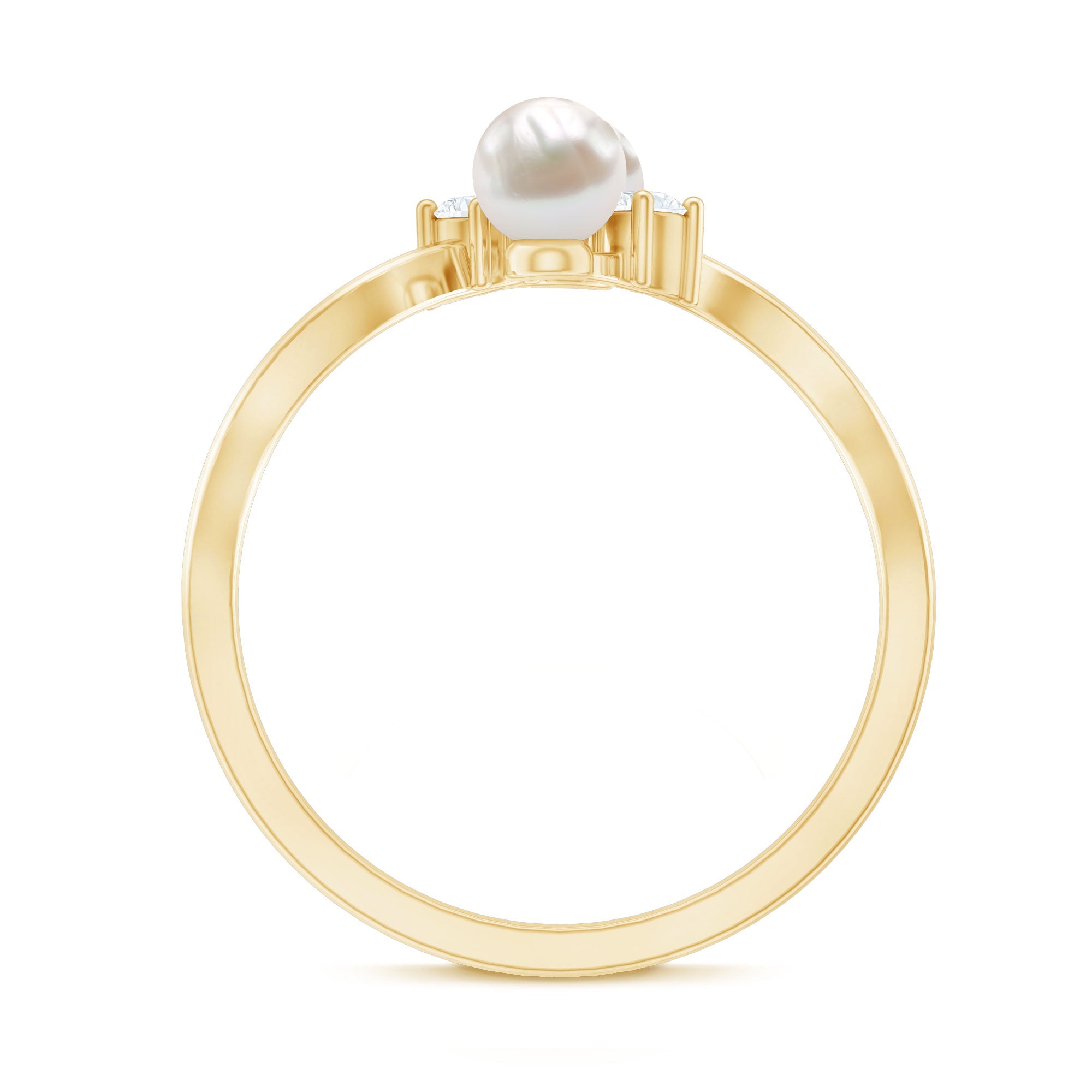Freshwater Pearl and Diamond Wrap Ring