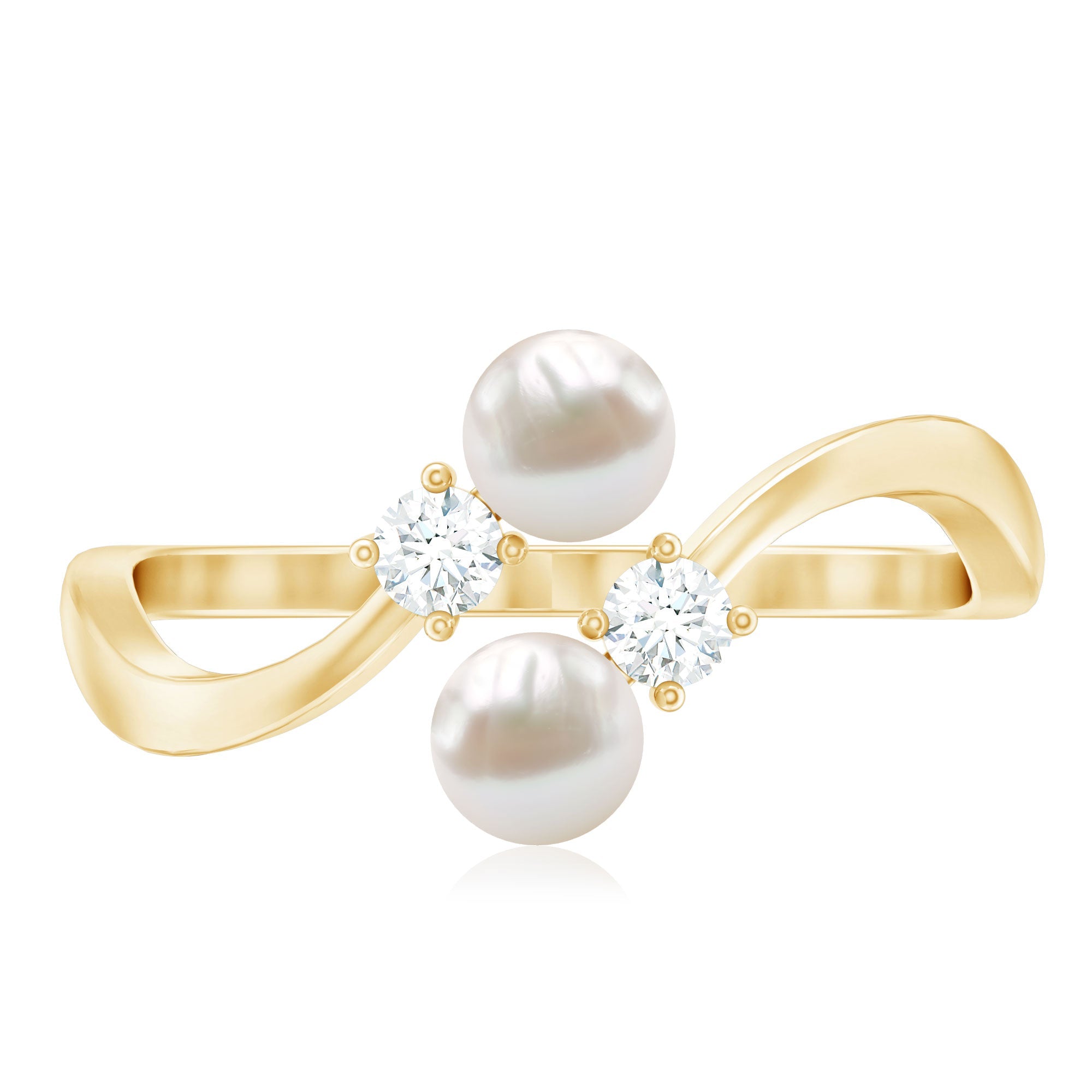 Freshwater Pearl and Diamond Wrap Ring
