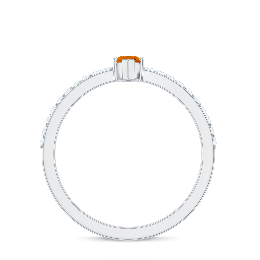 0.3 Carat Fire Opal Marquise Engagement Ring with Diamond