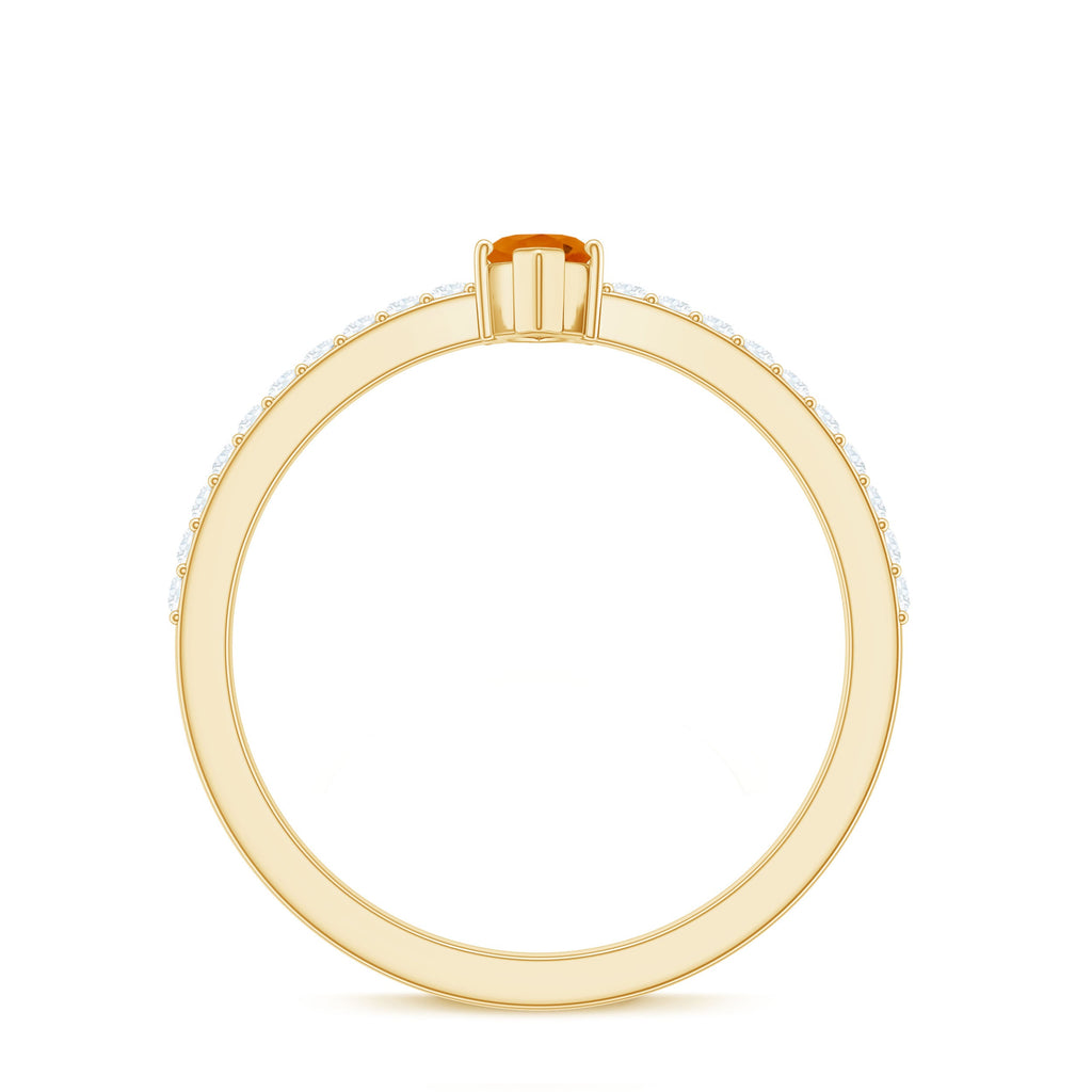 0.3 Carat Fire Opal Marquise Engagement Ring with Diamond