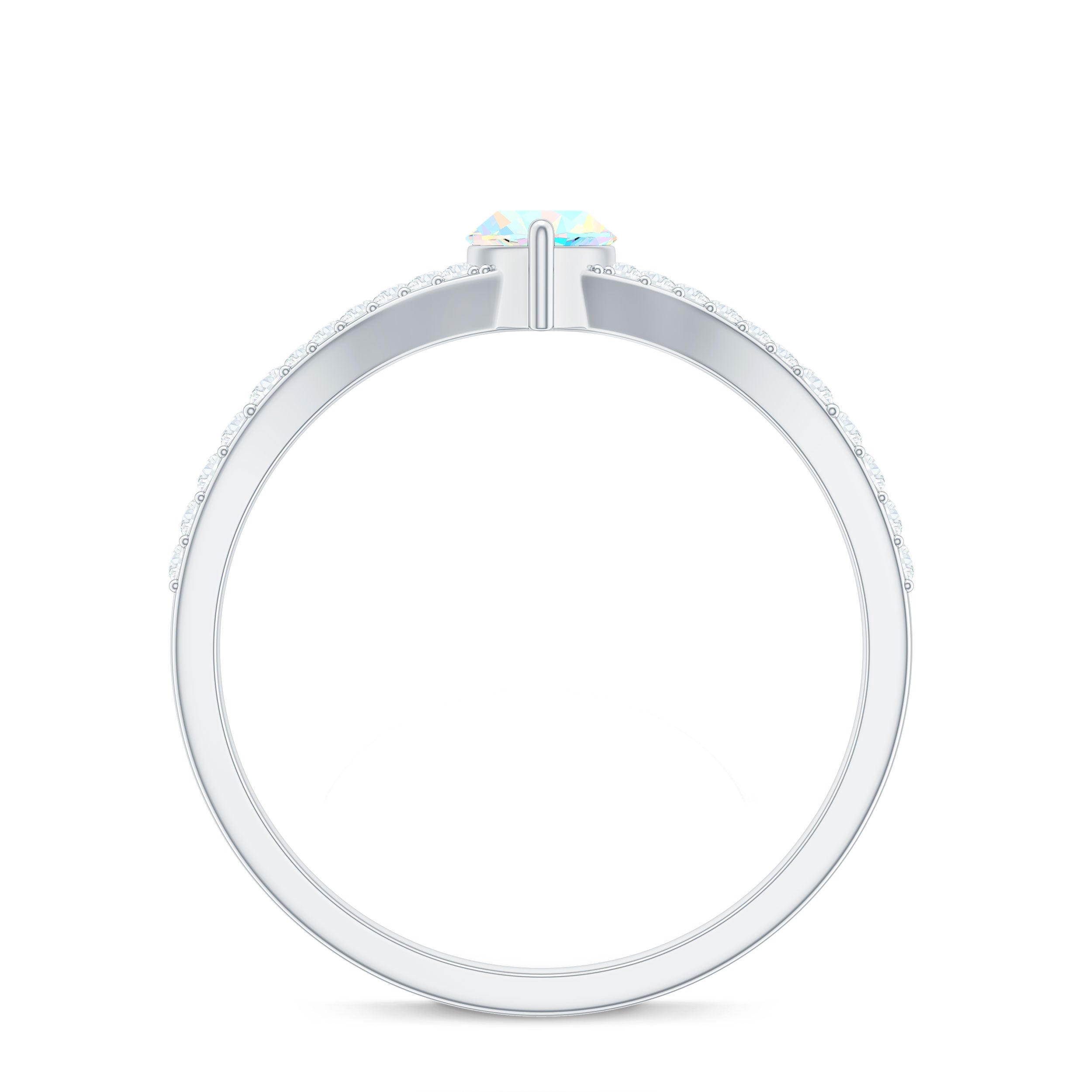Natural Opal Marquise Engagement Ring with Diamond Split Shank