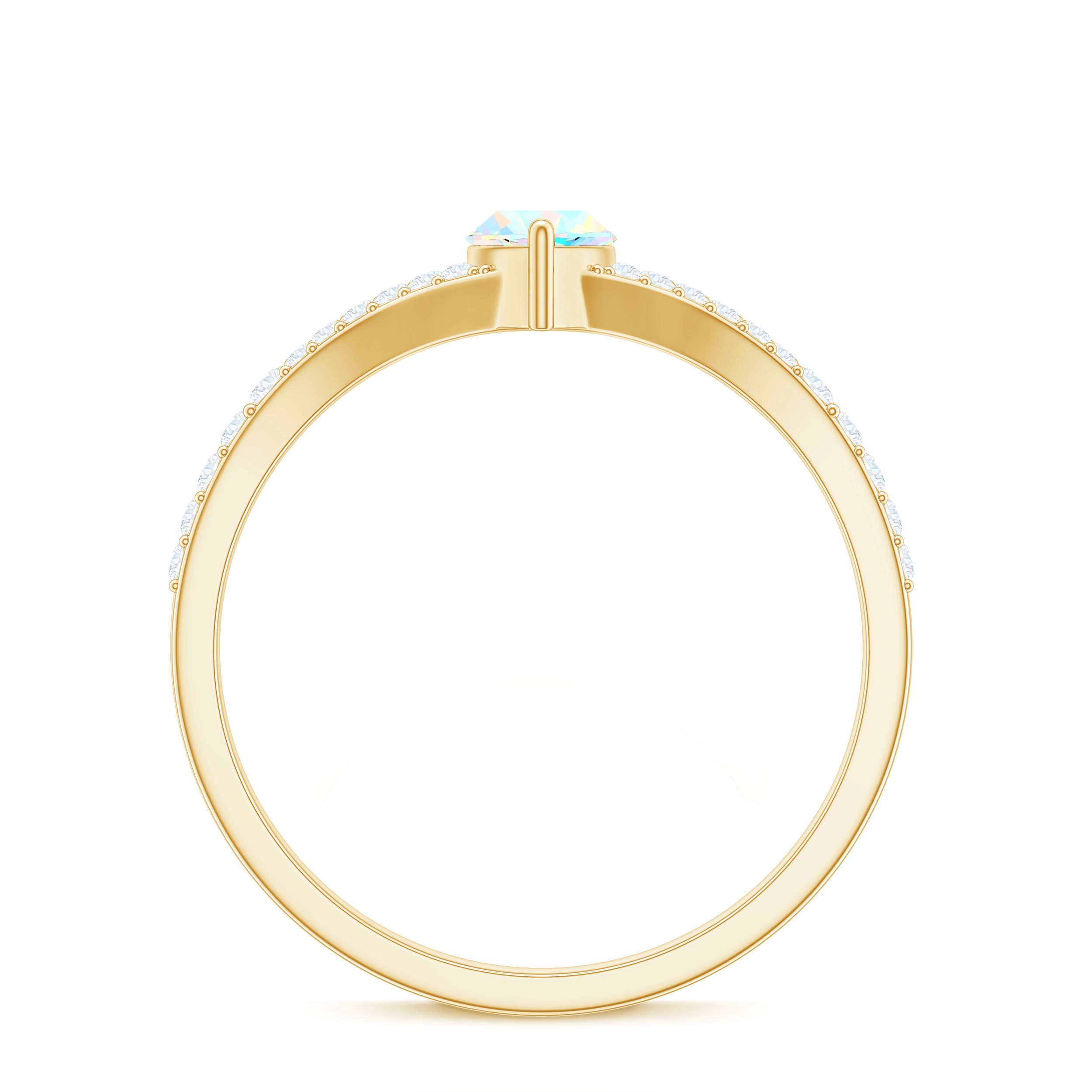 Natural Opal Marquise Engagement Ring with Diamond Split Shank