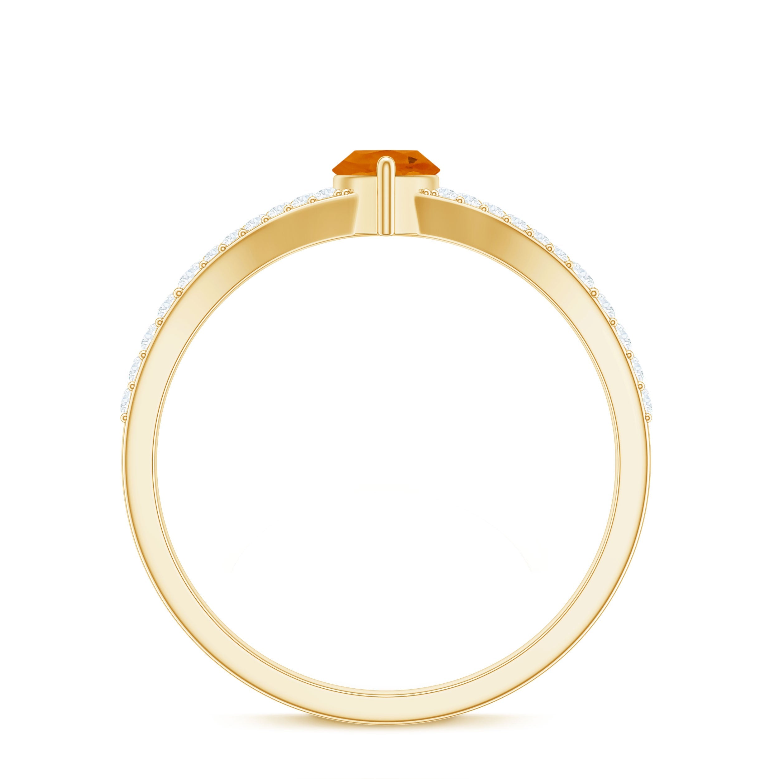 Marquise Fire Opal Split Shank Engagement Ring with Diamond