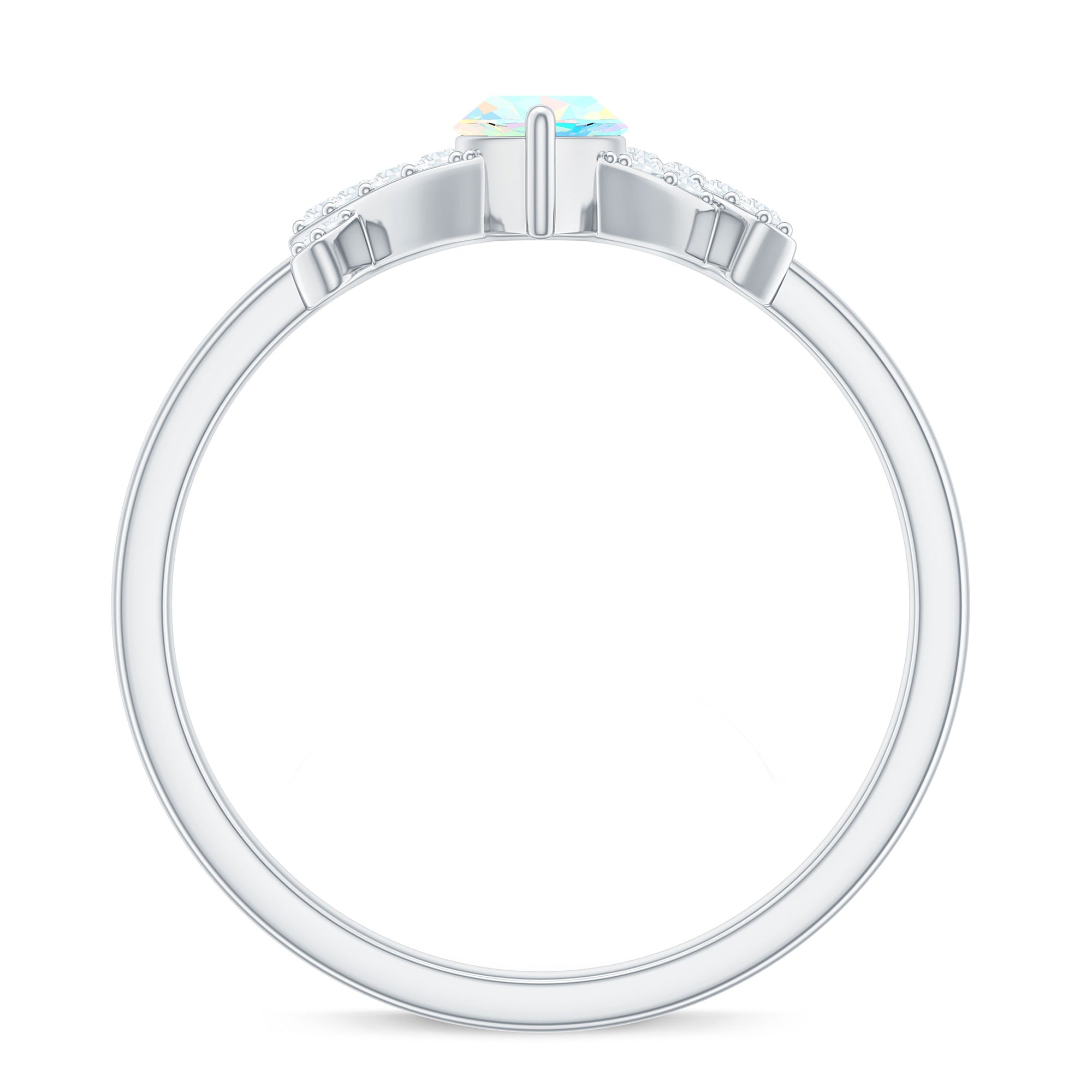 Natural Marquise Opal Diamond Engagement Ring with Certificate
