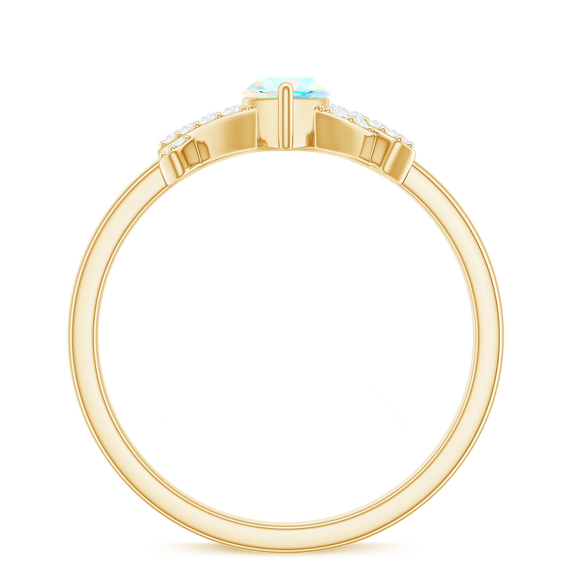 Natural Marquise Opal Diamond Engagement Ring with Certificate