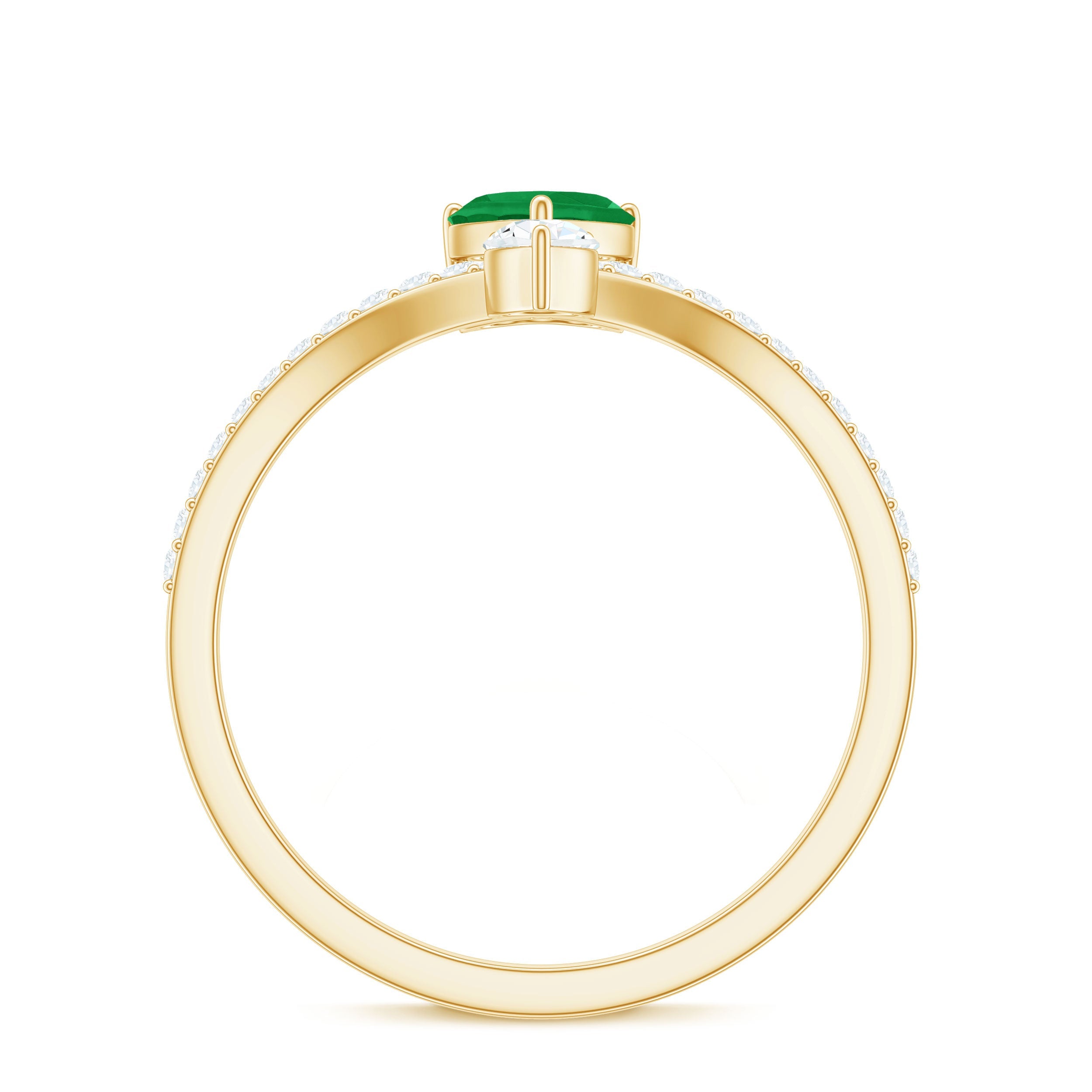 Designer Emerald Heart Engagement Ring with Diamond