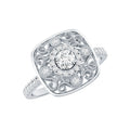 Moissanite Statement Engagement Ring with Milgrain Detailing