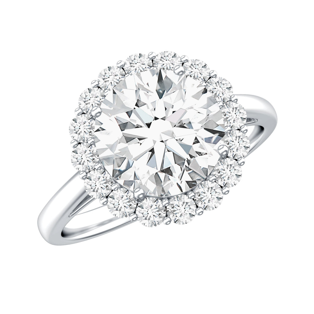 Classic Round Cut Moissanite Big Engagement Ring