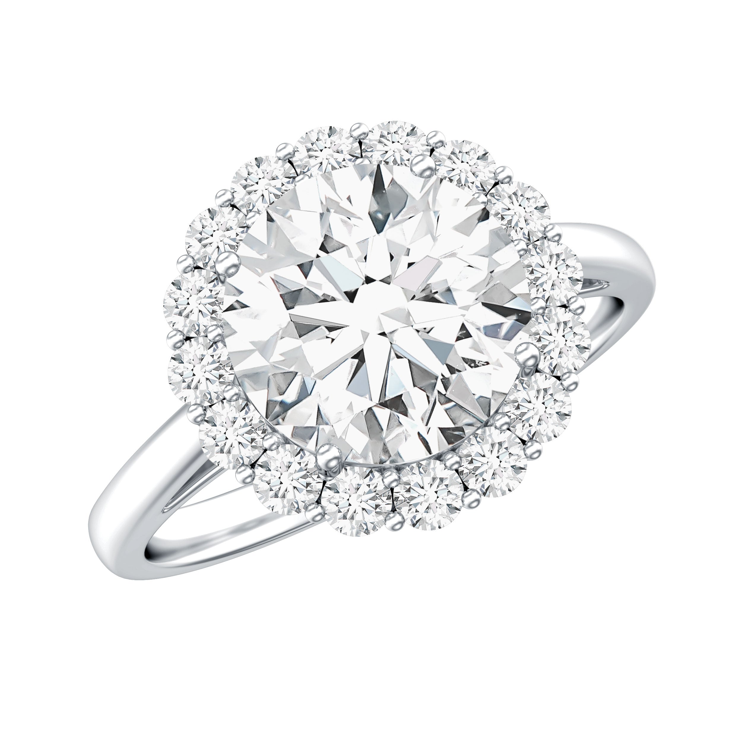 Classic Round Cut Moissanite Big Engagement Ring