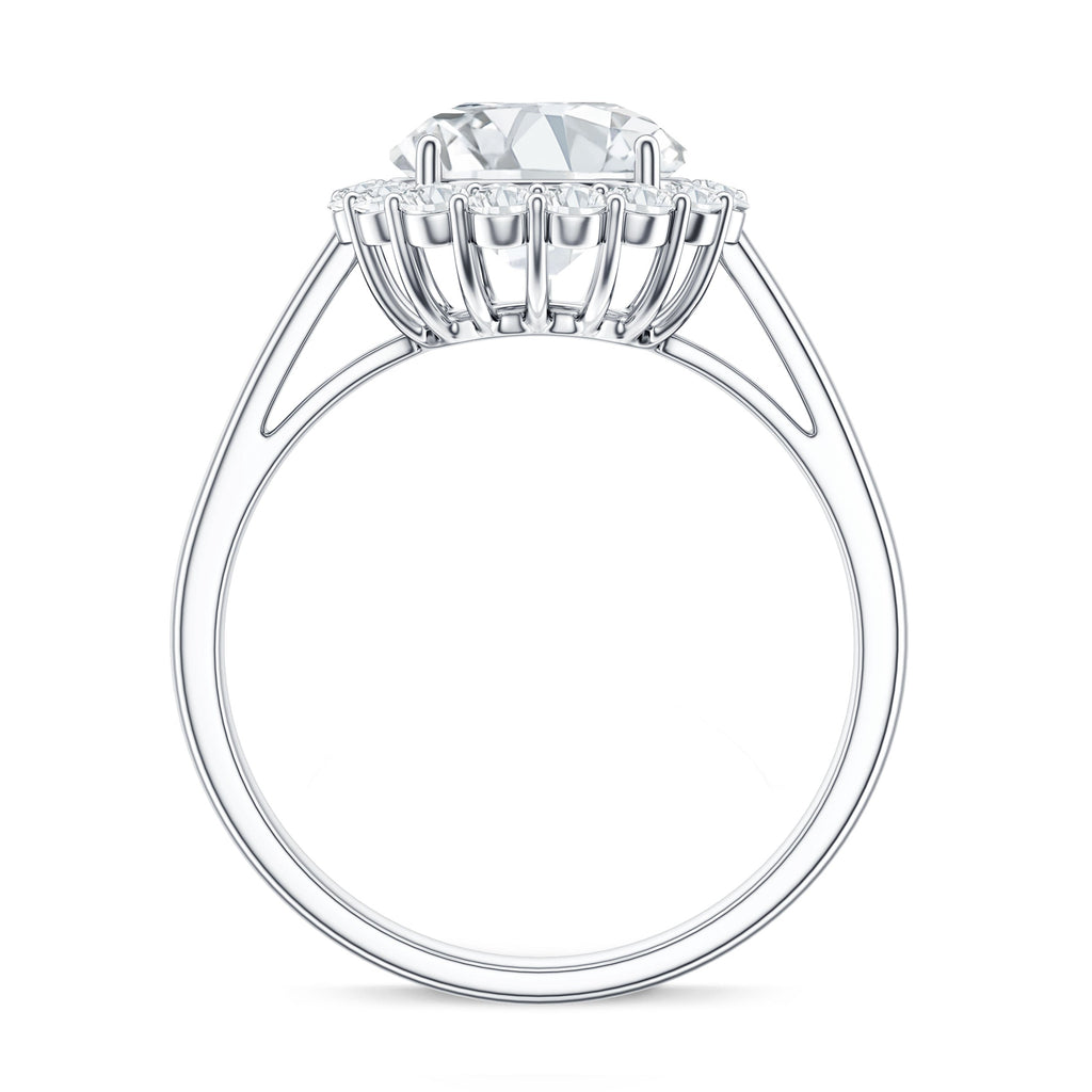 Classic Round Cut Moissanite Big Engagement Ring