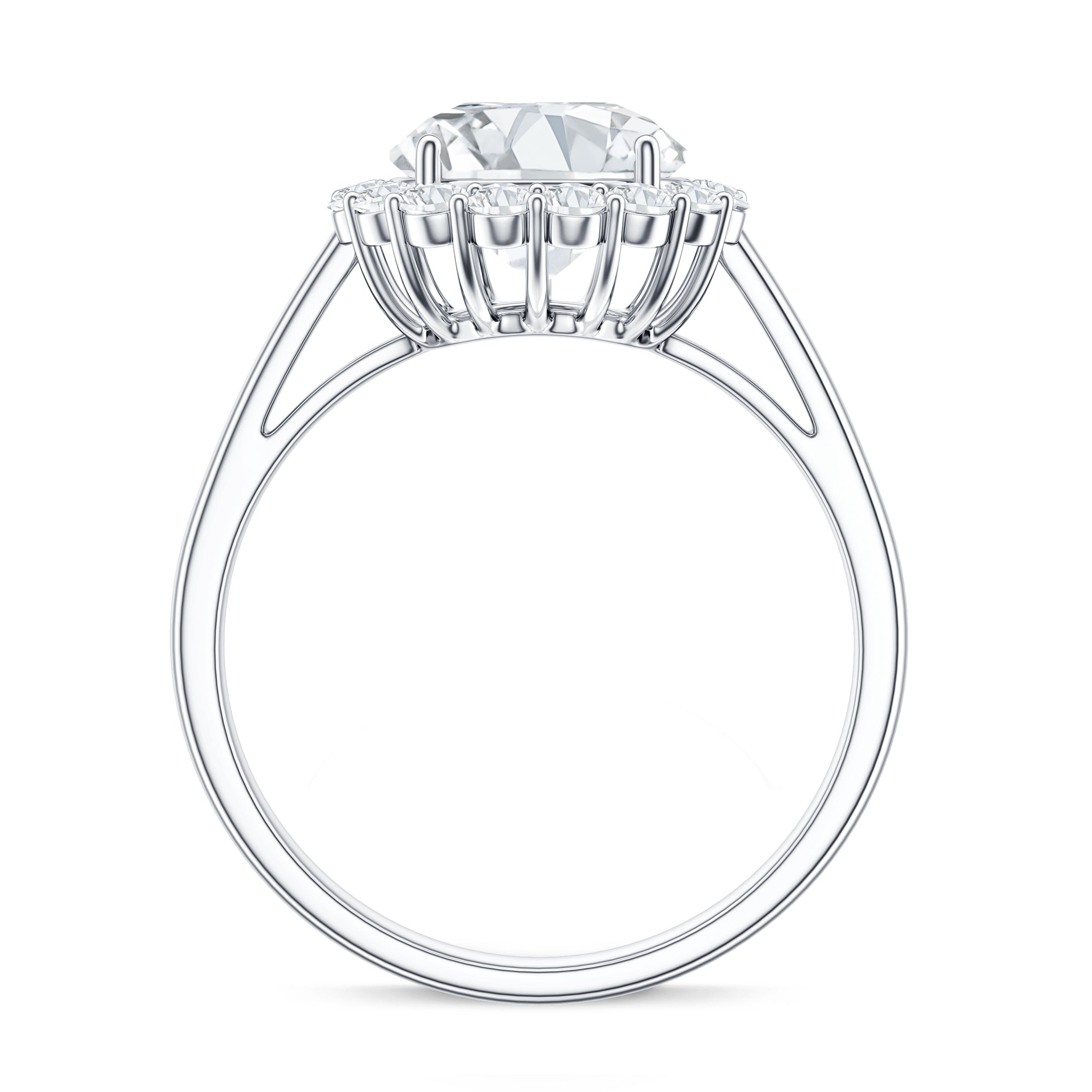 Classic Round Cut Moissanite Big Engagement Ring