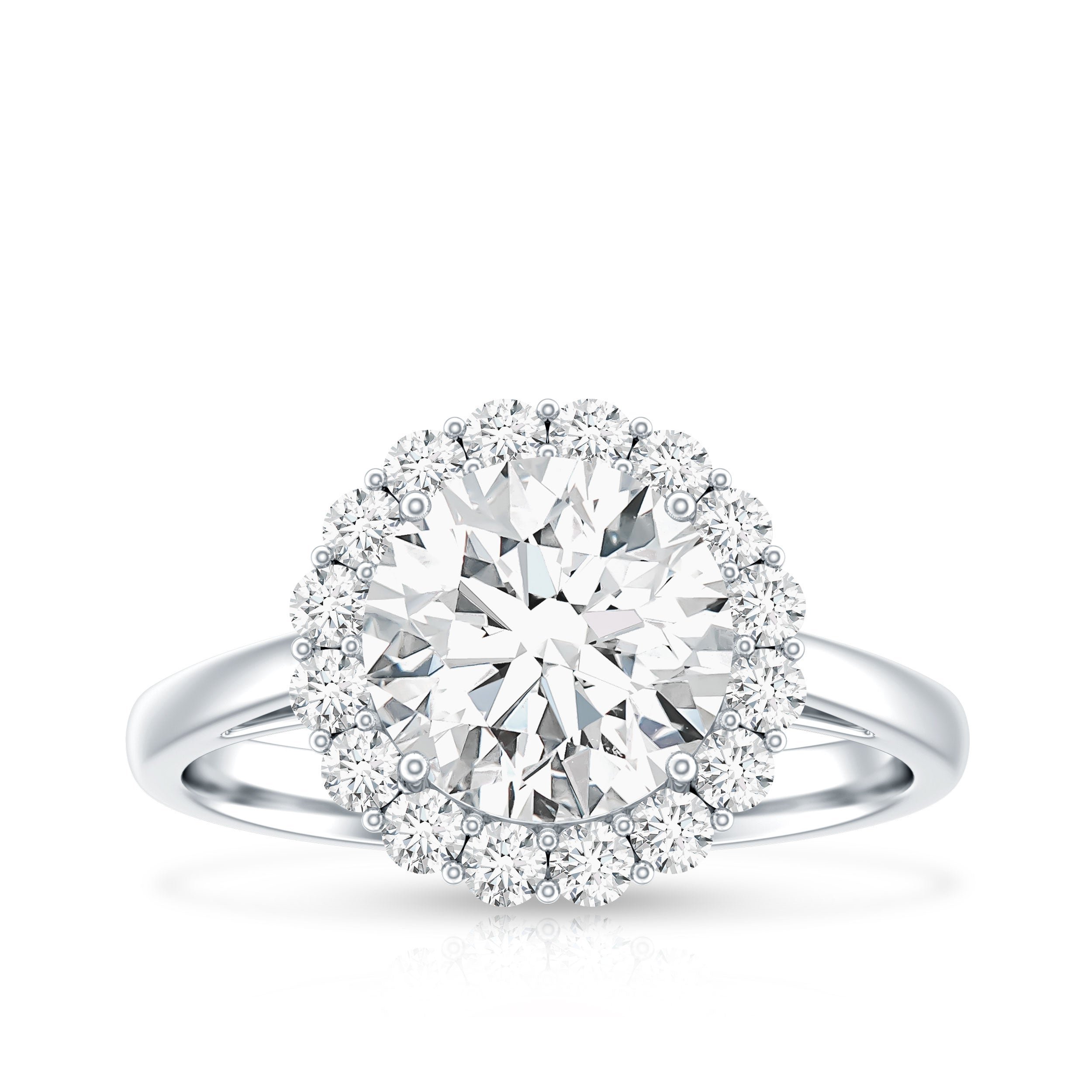 Classic Round Cut Moissanite Big Engagement Ring