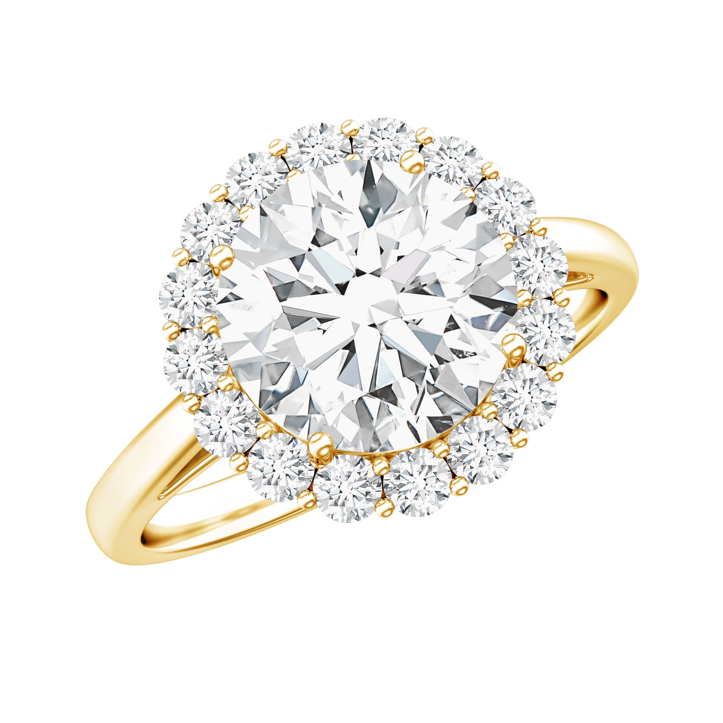 Classic Round Cut Moissanite Big Engagement Ring | Rings | Wiccan Center