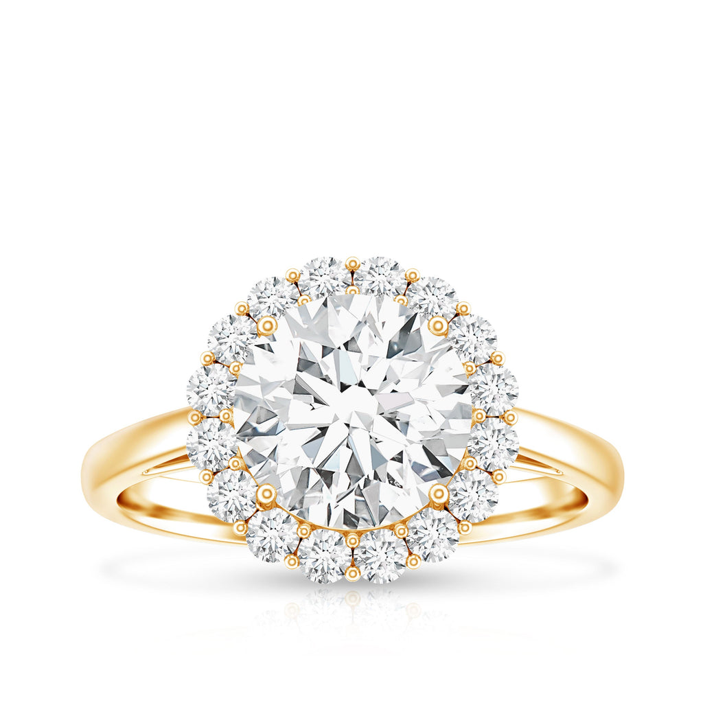 Classic Round Cut Moissanite Big Engagement Ring