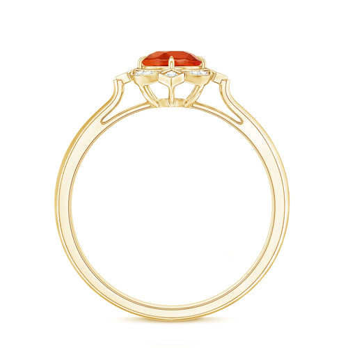 0.4 Carat Vintage Fire Opal and Diamond Engagement Ring | Rings | Wiccan Center